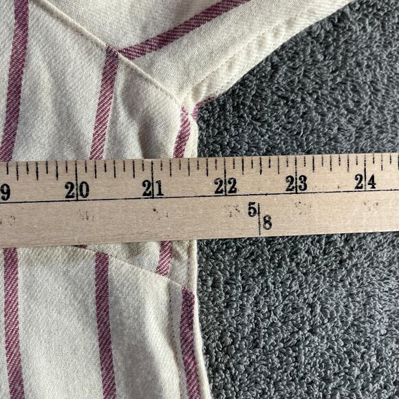 Marmot Shirt‎ Womens Size XL Cream Red Striped Button Up Long Sleeve Casual - Picture 9 of 9